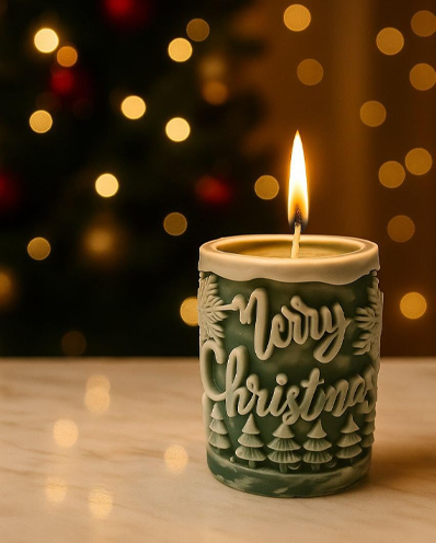 Merry Christmas Soy Wax Candle | 100% Natural Wax