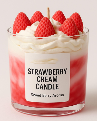 Strawberry Cream Candle – Sweet Berry Aroma