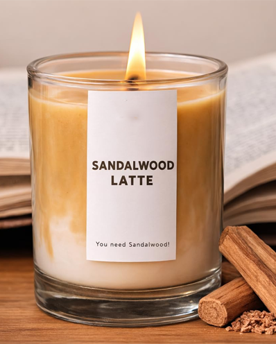 Iced Sandal Latte Scented Jar Candle | Mysore Sandalwood Fragrance